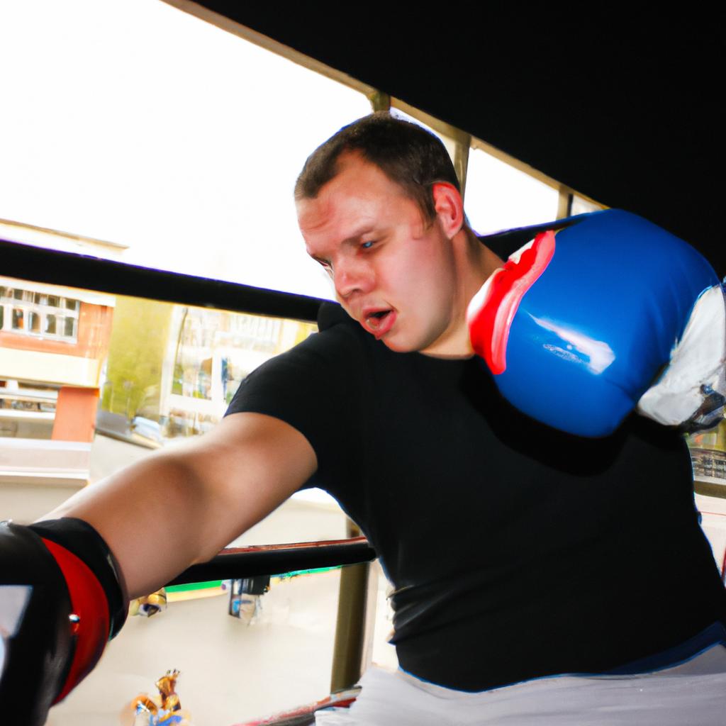 Person demonstrating amateur boxing techniques