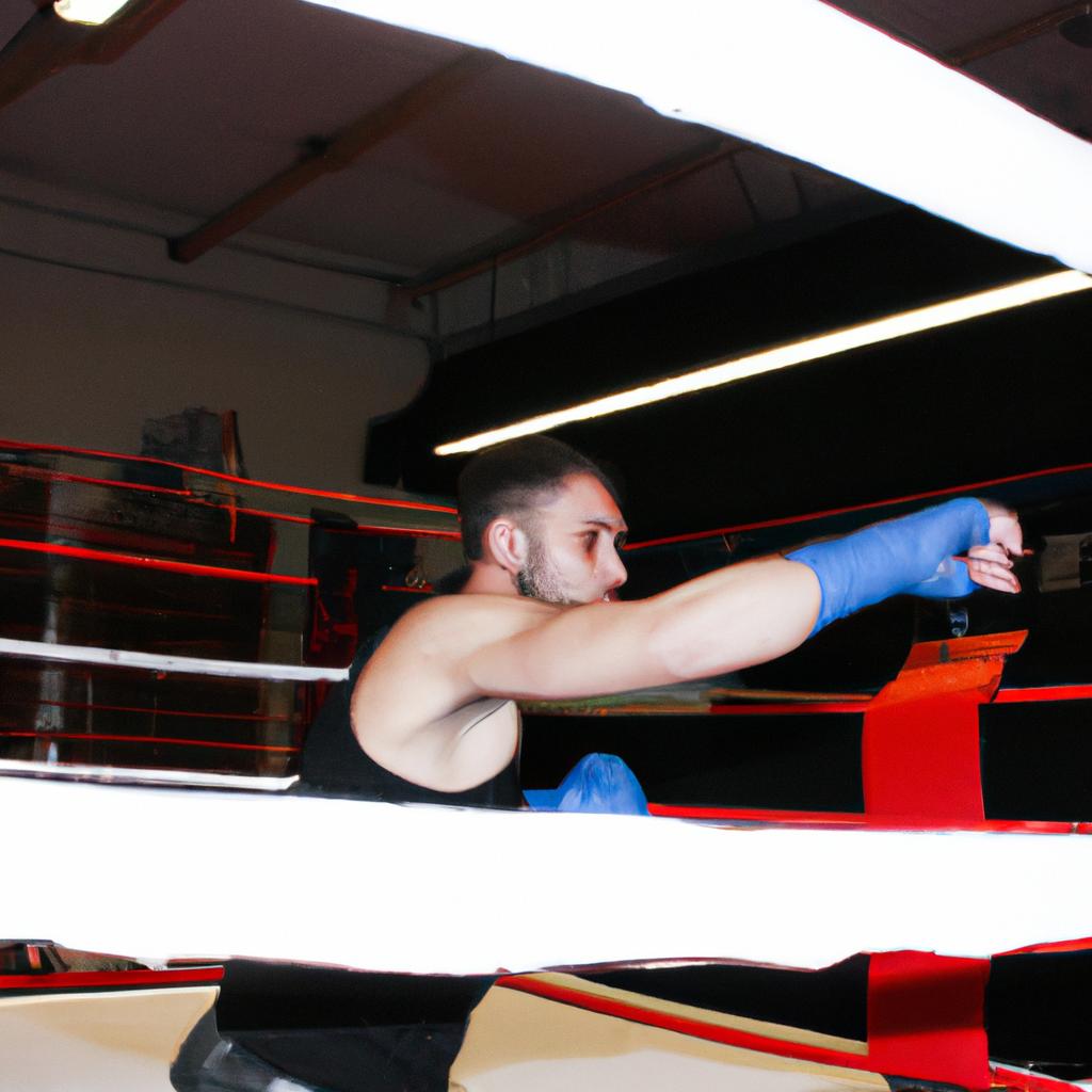 Man boxing in the ring