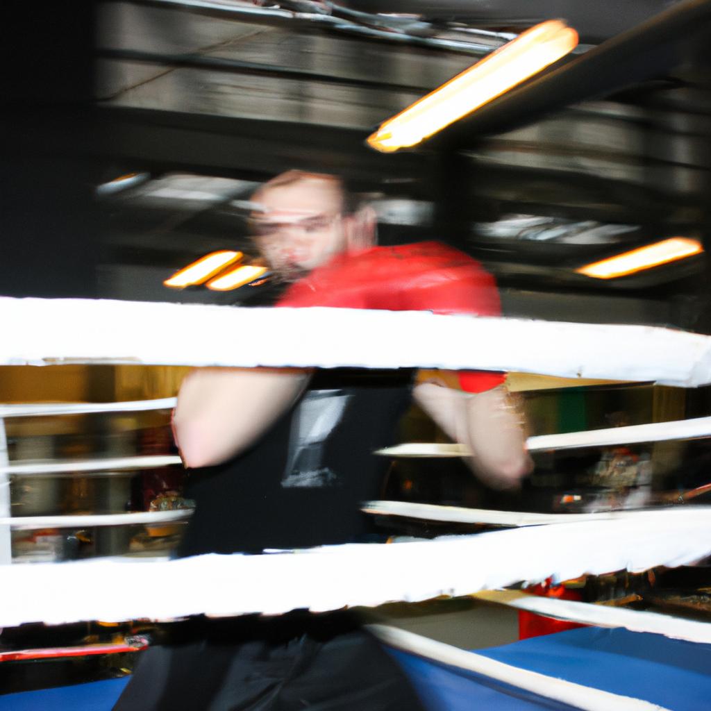 Man boxing in a ring