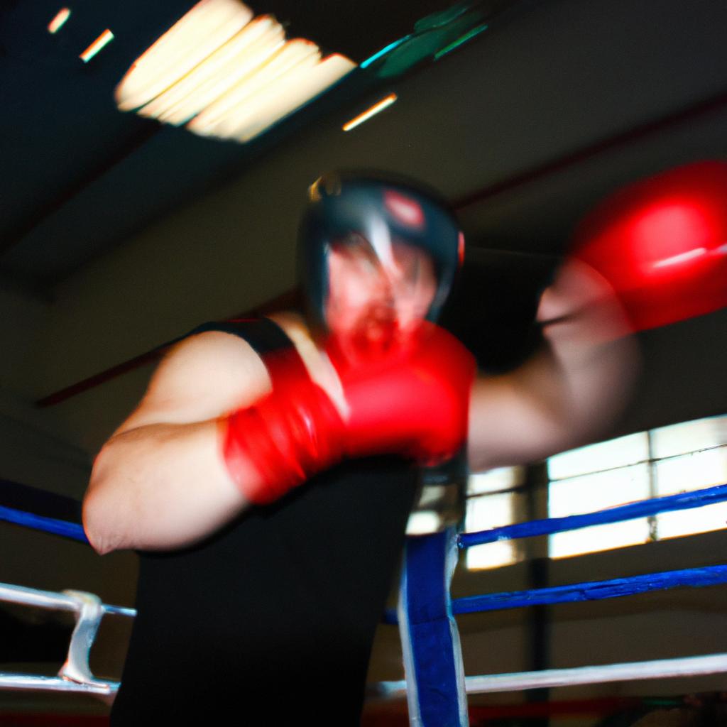 Person boxing in a ring