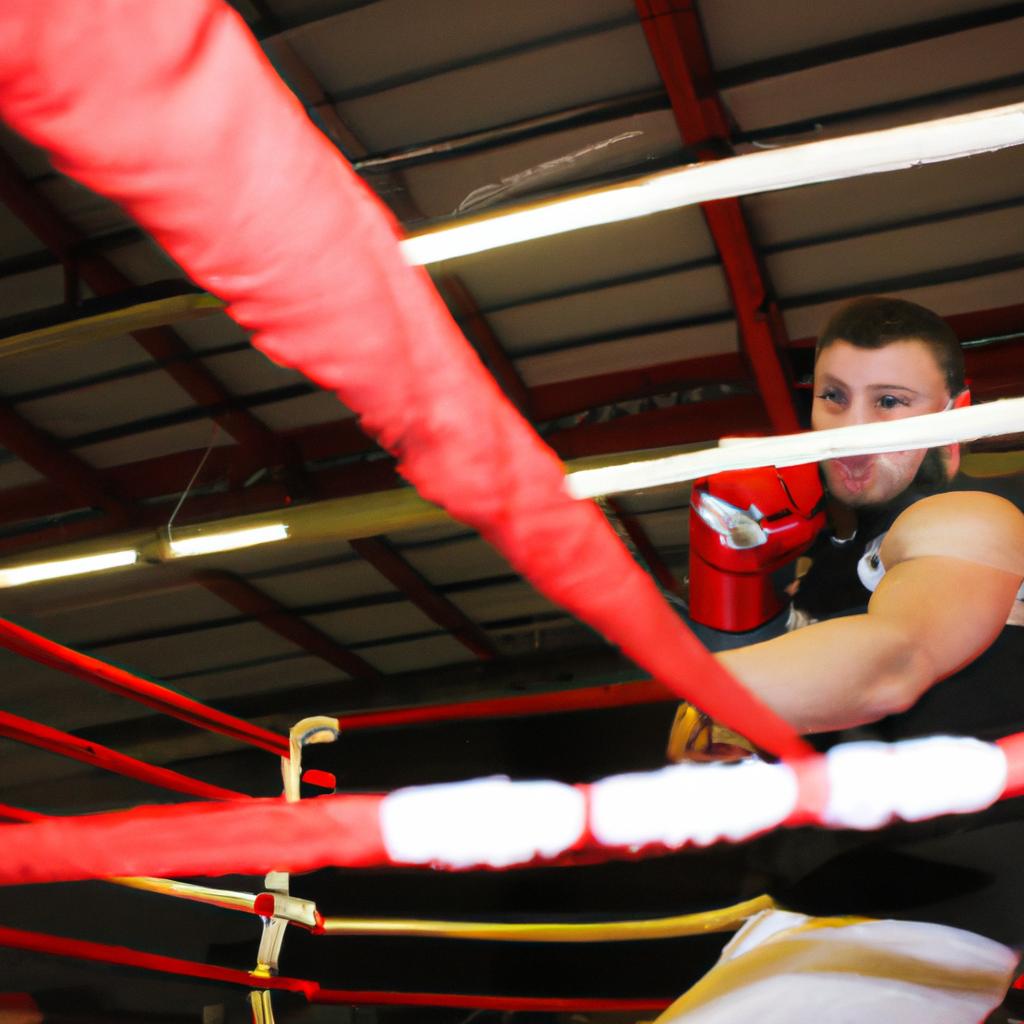 Man boxing in a ring