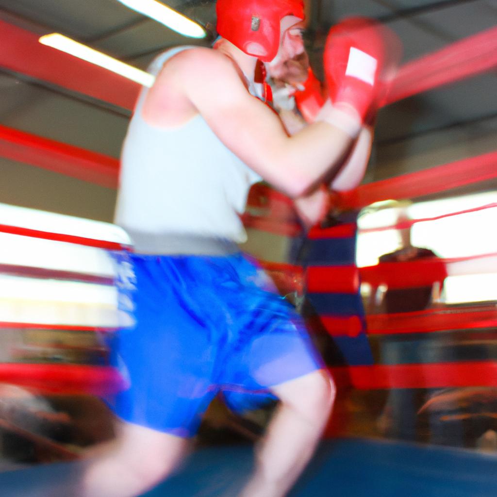 Person boxing in a ring